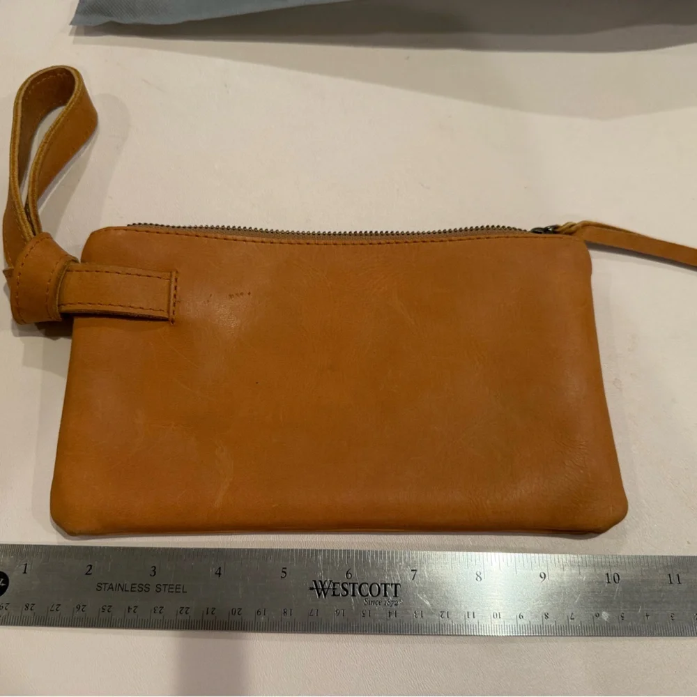 ABLE Cognac Leather Wristlet - Picture 2 of 6